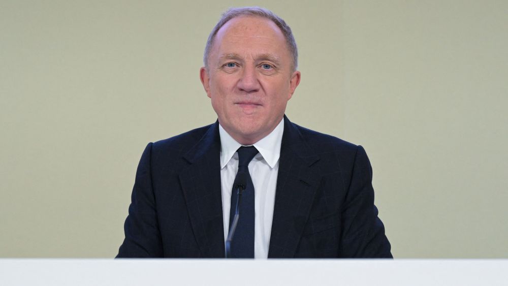 CEO of French luxury group Kering François-Henri Pinault addresses the group's annual shareholders' meeting in Paris on April 27, 2023. (Photo by Bertrand GUAY / AFP) (Photo by BERTRAND GUAY/AFP via Getty Images)